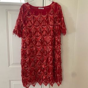 VM Curve Red Flapper Dress